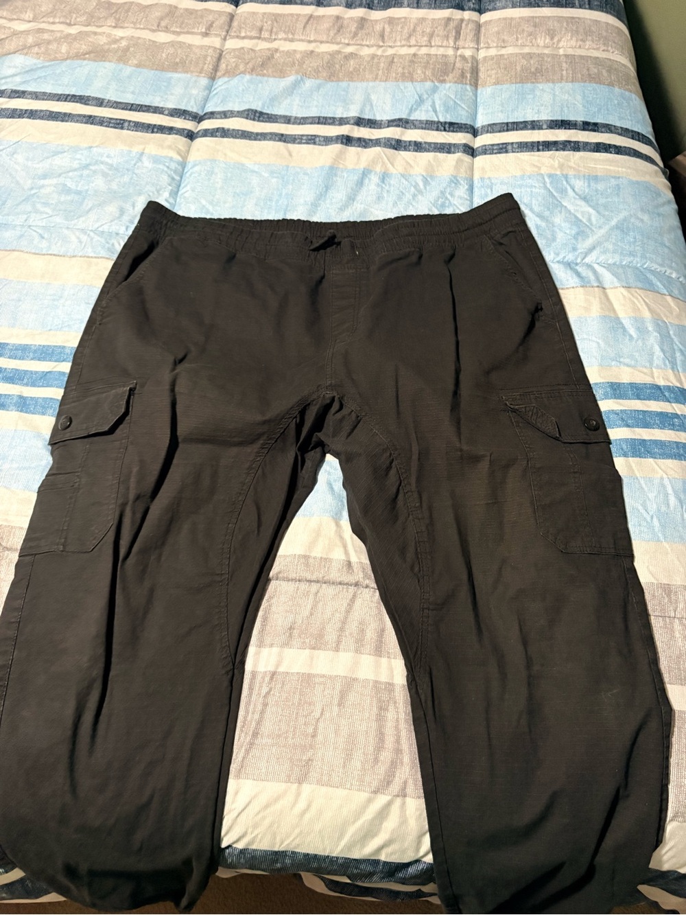 South Pole Black Cargo Jogger Pants with Drawstring Waist
